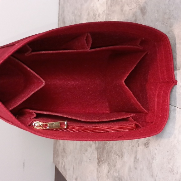 Womens Purse Organizer Insert for Longchamp Le Pliage Handbag Felt, Red - Picture 4 of 10